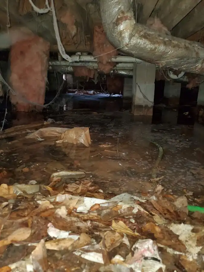 Crawl space flood assessment for Commercial Water Damage Restoration in St. Johnsbury