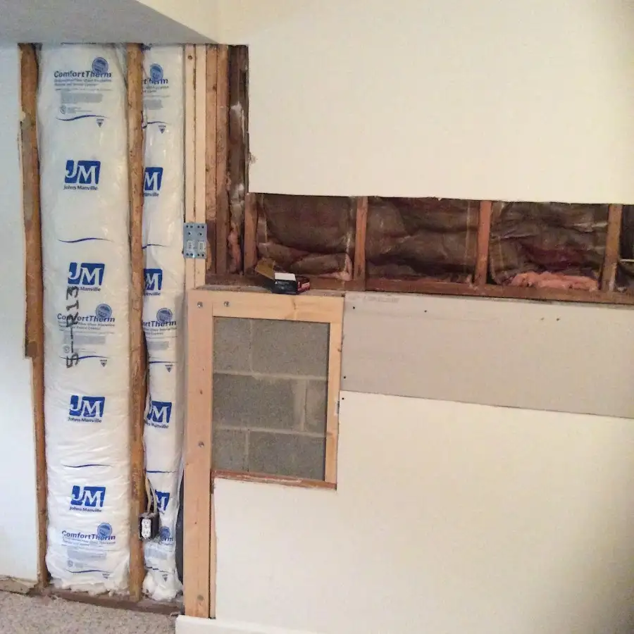 Wall insulation replacement during Contents Cleaning & Restoration in St. Johnsbury